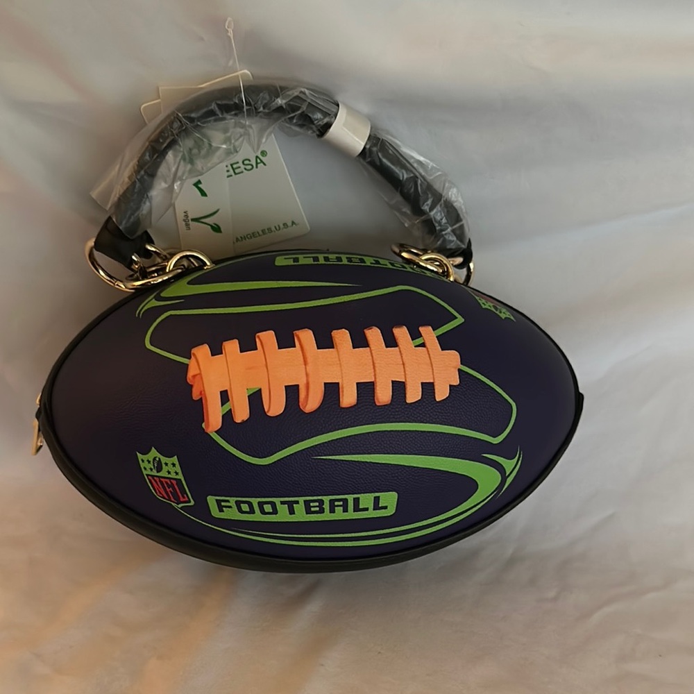 NFL Football Shaped Women’s Bag - Purple and Orange
